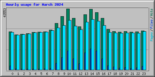 Hourly usage for March 2024