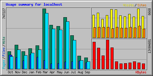 Usage summary for localhost